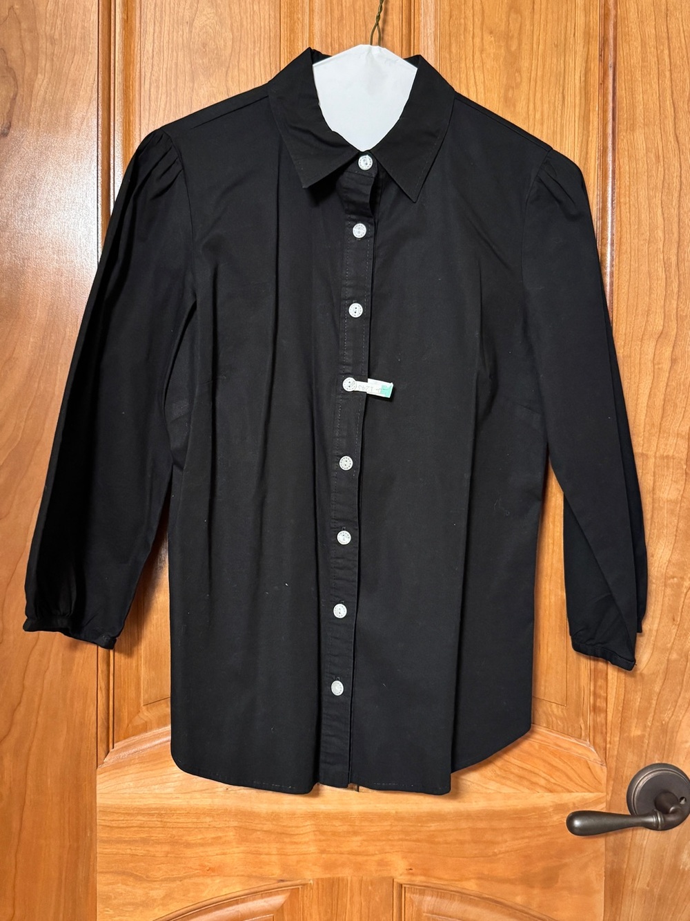 Sunhee Moon San Francisco Popover Blouse — Black EUC Size 1 (S)